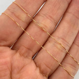 Set Cadena y Dije Veneciana + Dije Redondo Esmeralda 1.1gr / 17 3/4 in / 0.4mm Oro Amarillo 18K  (joya) %