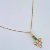 Set Cadena y Dije Veneciana + Dije Uvas Esmeralda 1.3gr / 17 3/4 in / 0.4mm Oro Amarillo 18K (joya) %