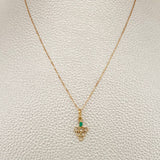 Set Cadena y Dije Veneciana + Dije Uvas Esmeralda 1.3gr / 17 3/4 in / 0.4mm Oro Amarillo 18K (joya) %