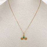 Set Cadena y Dije Veneciana + Dije Moño Tejido Esmeralda 1.45gr / 17 3/4 in / 0.4mm Oro Amarillo 18K  (joya) %