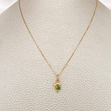 Set Cadena y Dije Veneciana + Dije Delfin Esmeralda 1.25gr / 17 3/4 in / 0.4mm Oro Amarillo 18K  (joya) %