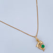 Set Cadena y Dije Veneciana + Dije Delfin Esmeralda 1.25gr / 17 3/4 in / 0.4mm Oro Amarillo 18K  (joya) %