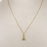 Set Cadena y Dije Veneciana + Dije Flor Esmeralda 1.2gr / 17 3/4 in / 0.4mm Oro Amarillo 18K  (joya) %