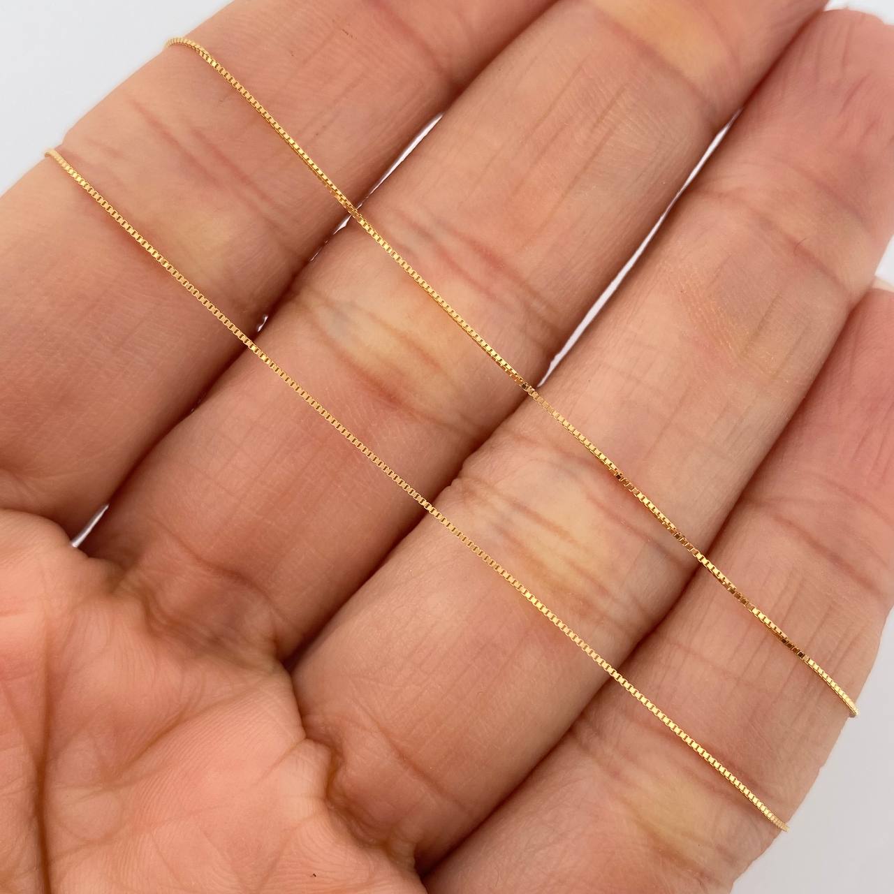 Set Cadena y Dije Veneciana + Dije Rectangular Esmeralda 1.4gr / 17 3/4 in / 0.4mm Oro Amarillo 18K  (joya) %