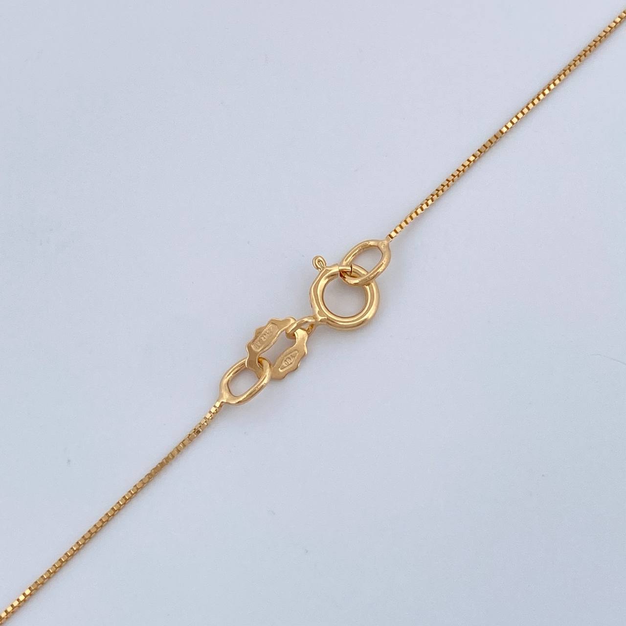 Set Cadena y Dije Veneciana + Dije Corazon Esmeralda 1.05gr / 17 3/4 in / 0.4mm Oro Amarillo 18K  (joya) %
