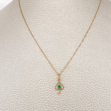 Set Cadena y Dije Veneciana + Dije Sombrilla Esmeralda 1.15gr / 17 3/4 in / 0.4mm Oro Amarillo 18K  (joya) %