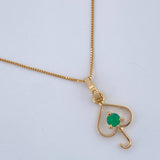 Set Cadena y Dije Veneciana + Dije Sombrilla Esmeralda 1.15gr / 17 3/4 in / 0.4mm Oro Amarillo 18K  (joya) %