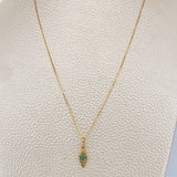 Set Cadena y Dije Veneciana + Dije Hojas Esmeralda 1.3gr / 15 3/4 in / 0.4mm Oro Amarillo 18K  (joya) %