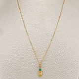 Set Cadena y Dije Veneciana + Dije GC Esmeralda 1.2gr / 15 3/4 in / 0.4mm Oro Amarillo 18K (joya) %