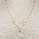 Set Cadena y Dije Veneciana + Dije Circular Esmeralda 1gr / 17 3/4 in / 0.4mm Oro Amarillo 18K  (joya) %