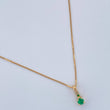 Set Cadena y Dije Veneciana + Dije Circular Esmeralda 1gr / 17 3/4 in / 0.4mm Oro Amarillo 18K  (joya) %