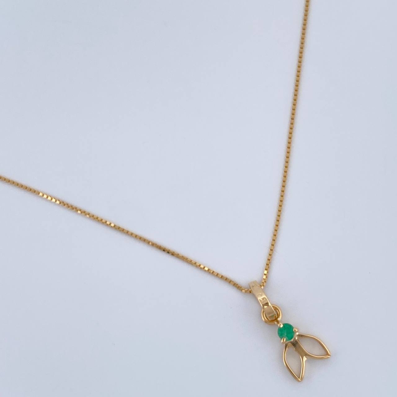 Set Cadena y Dije Veneciana + Dije Sirena Esmeralda 1.15gr / 15 3/4 in / 0.4mm Oro Amarillo 18K  (joya) %