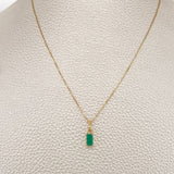 Set Cadena y Dije Veneciana + Dije Rectangular Esmeralda 1.2gr / 15 3/4 in / 0.4mm Oro Amarillo 18K  (joya) %