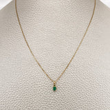 Set Cadena y Dije Veneciana + Dije Rectangular Esmeralda 0.95gr / 15 3/4 in / 0.4mm Oro Amarillo 18K  (joya) %