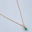Set Cadena y Dije Veneciana + Dije Rectangular Esmeralda 0.95gr / 15 3/4 in / 0.4mm Oro Amarillo 18K  (joya) %