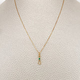 Set Cadena y Dije Veneciana + Dije Corbata Esmeralda 1.1gr / 17 3/4 in / 0.4mm Oro Amarillo 18K  (joya) %