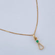 Set Cadena y Dije Veneciana + Dije Corbata Esmeralda 1.1gr / 17 3/4 in / 0.4mm Oro Amarillo 18K  (joya) %