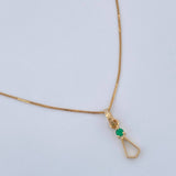 Set Cadena y Dije Veneciana + Dije Corbata Esmeralda 1.1gr / 17 3/4 in / 0.4mm Oro Amarillo 18K  (joya) %