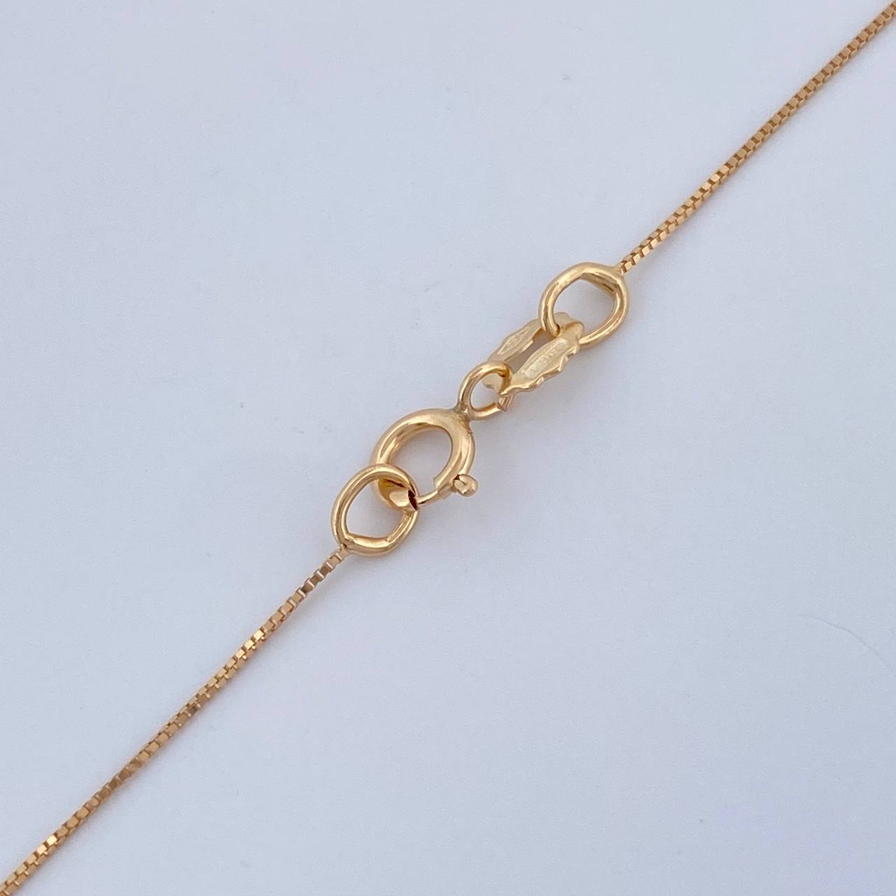 Set Cadena y Dije Veneciana + Dije Rectangular Esmeralda 1.1gr / 17 3/4 in / 0.4mm Oro Amarillo 18K  (joya) %