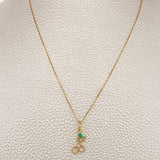 Set Cadena y Dije Veneciana + Dije Cerezas Esmeralda 1.3gr / 17 3/4 in / 0.4mm Oro Amarillo 18K  (joya) %