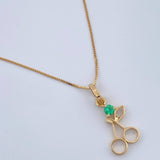 Set Cadena y Dije Veneciana + Dije Cerezas Esmeralda 1.3gr / 17 3/4 in / 0.4mm Oro Amarillo 18K  (joya) %