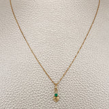Set Cadena y Dije Veneciana + Dije Corazon Esmeralda 1.05gr / 17 3/4 in / 0.4mm Oro Amarillo 18K  (joya) %