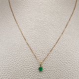 Set Cadena y Dije Veneciana + Dije Redondo Esmeralda 1.1gr / 17 3/4 in / 0.4mm Oro Amarillo 18K  (joya) %