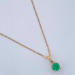 Set Cadena y Dije Veneciana + Dije Redondo Esmeralda 1.1gr / 17 3/4 in / 0.4mm Oro Amarillo 18K  (joya) %