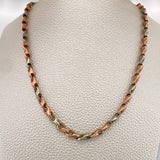 Cadena Espiga Rustica 10.2gr / 18 in / 4.9mm Dos Oros Blanco Rosa 18K %