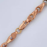 Cadena Espiga Rustica 10.2gr / 18 in / 4.9mm Dos Oros Blanco Rosa 18K %