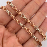 Cadena Espiga Rustica 10.2gr / 18 in / 4.9mm Dos Oros Blanco Rosa 18K %