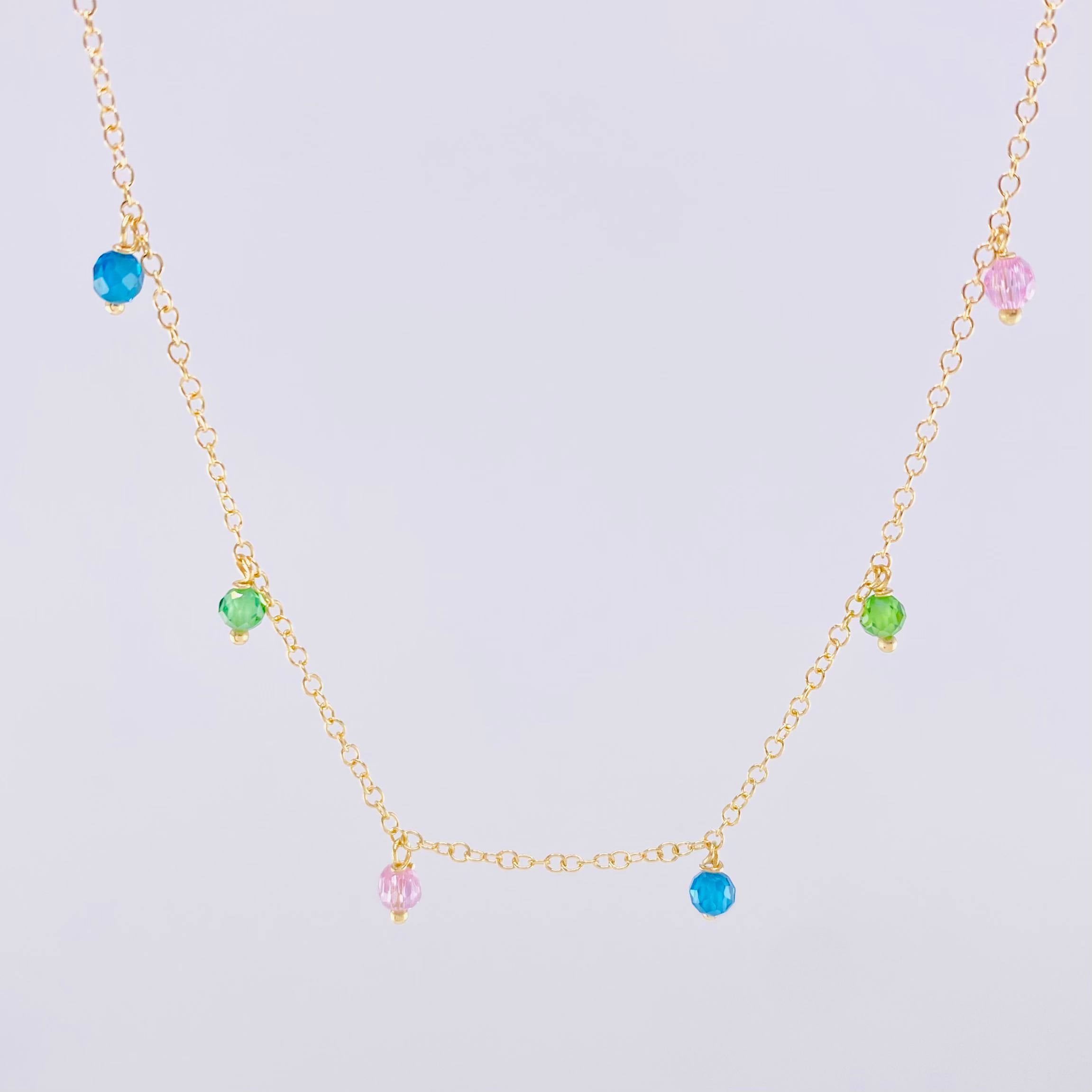 Cadena Aro Seguido Chispas Arcoiris 2.15g / 18 in / 1.3mm Oro Amarillo 18K