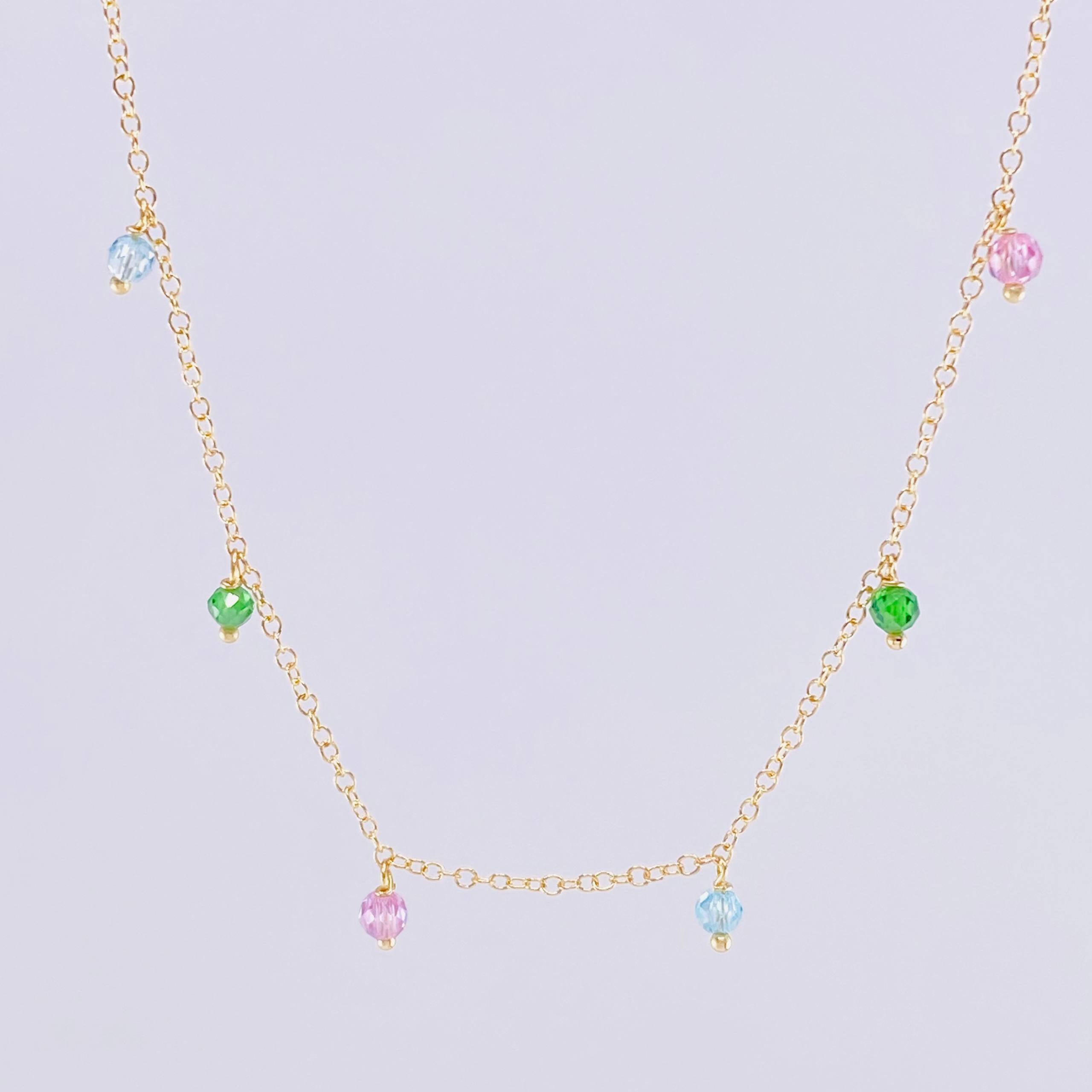 Cadena Aro Seguido Chispas Arcoiris 2.05g / 18 in / 1.3mm Oro Amarillo 18K
