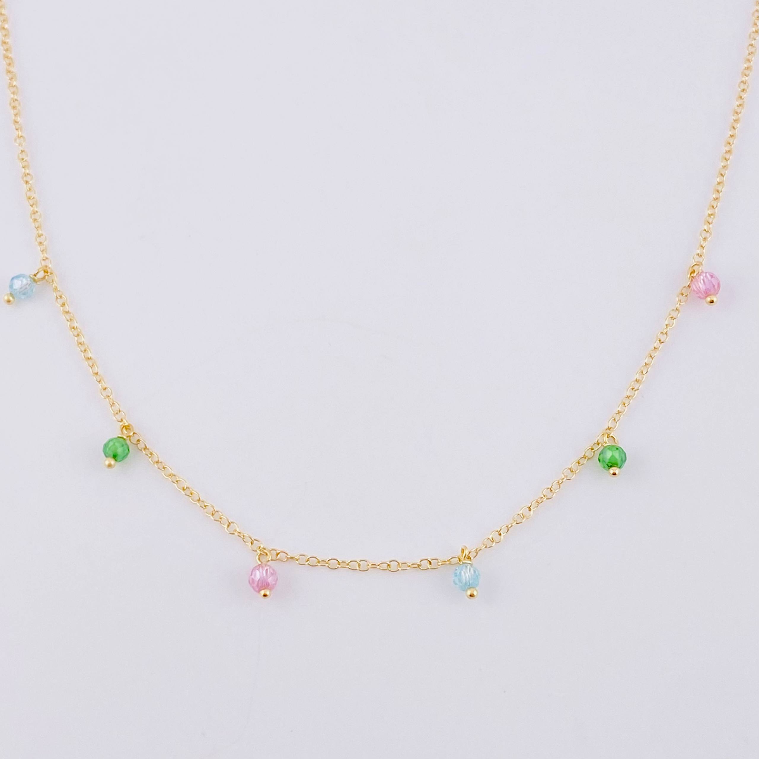 Cadena Aro Seguido Chispas Arcoiris 2.05g / 18 in / 1.3mm Oro Amarillo 18K