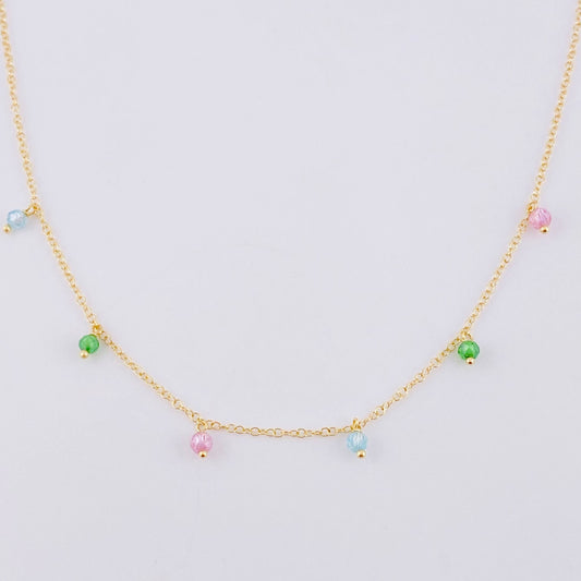 Cadena Aro Seguido Chispas Arcoiris 2.05g / 18 in / 1.3mm Oro Amarillo 18K