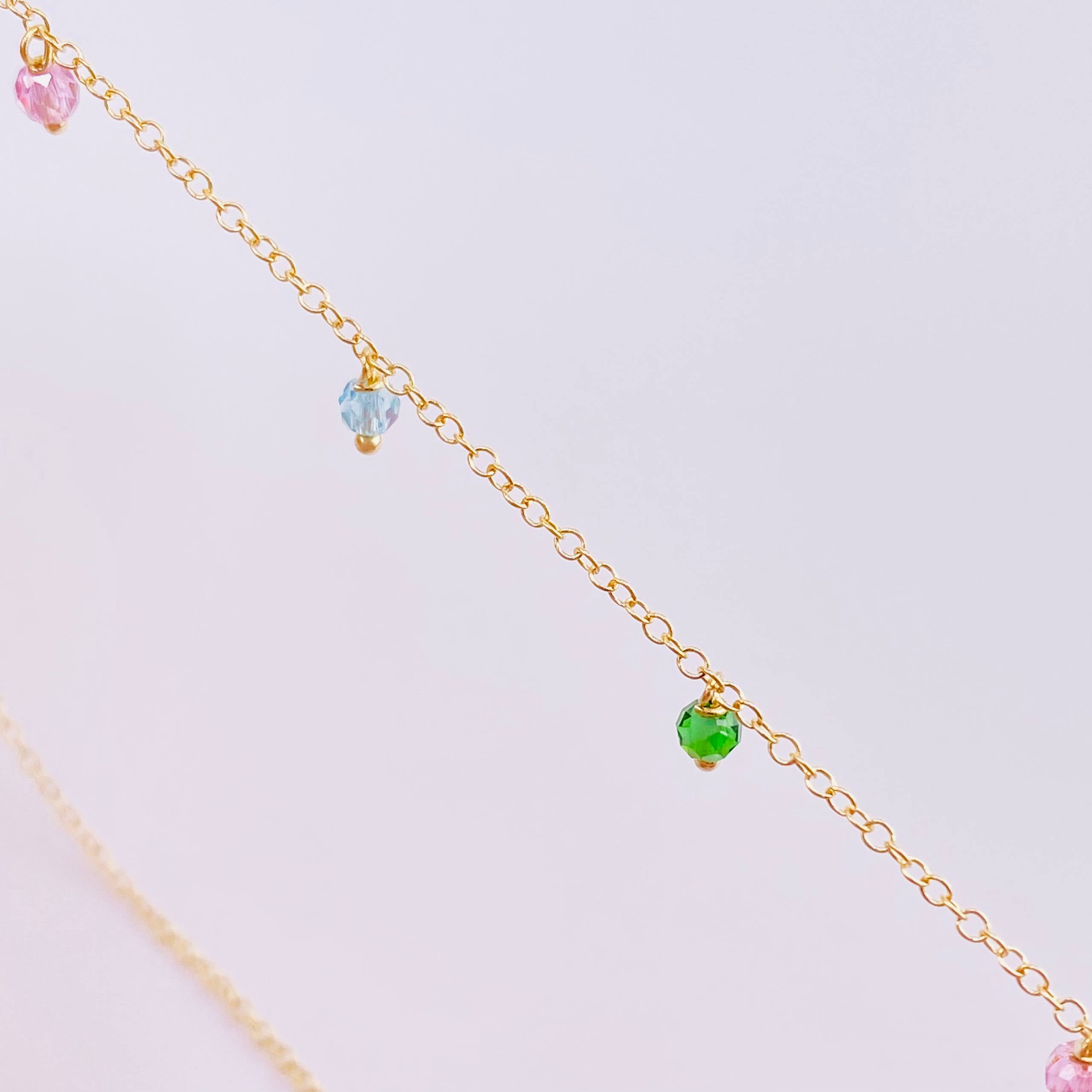 Cadena Aro Seguido Chispas Arcoiris 2.05g / 18 in / 1.3mm Oro Amarillo 18K