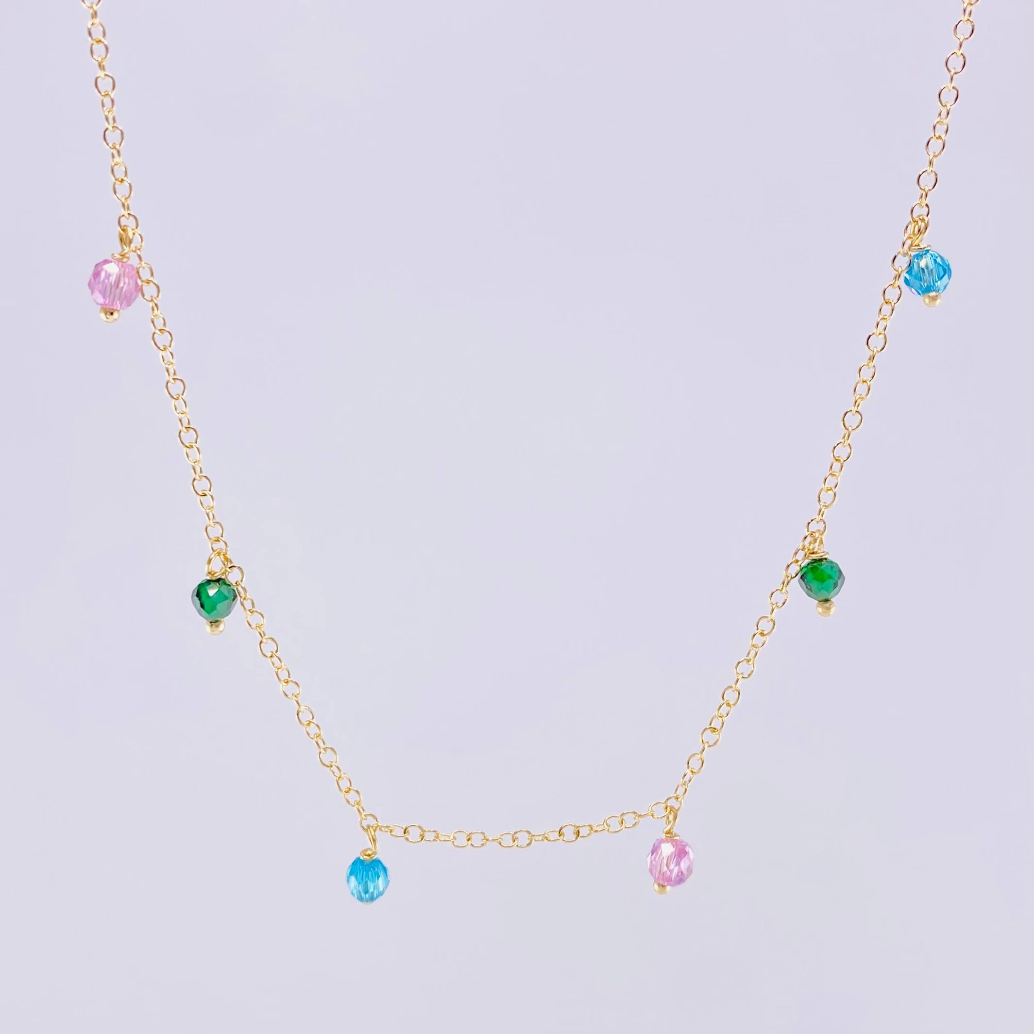 Cadena Aro Seguido Chispas Arcoiris 2.1g / 18 in / 1.3mm Oro Amarillo 18K
