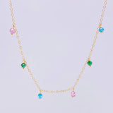 Cadena Aro Seguido Chispas Arcoiris 2.1g / 18 in / 1.3mm Oro Amarillo 18K
