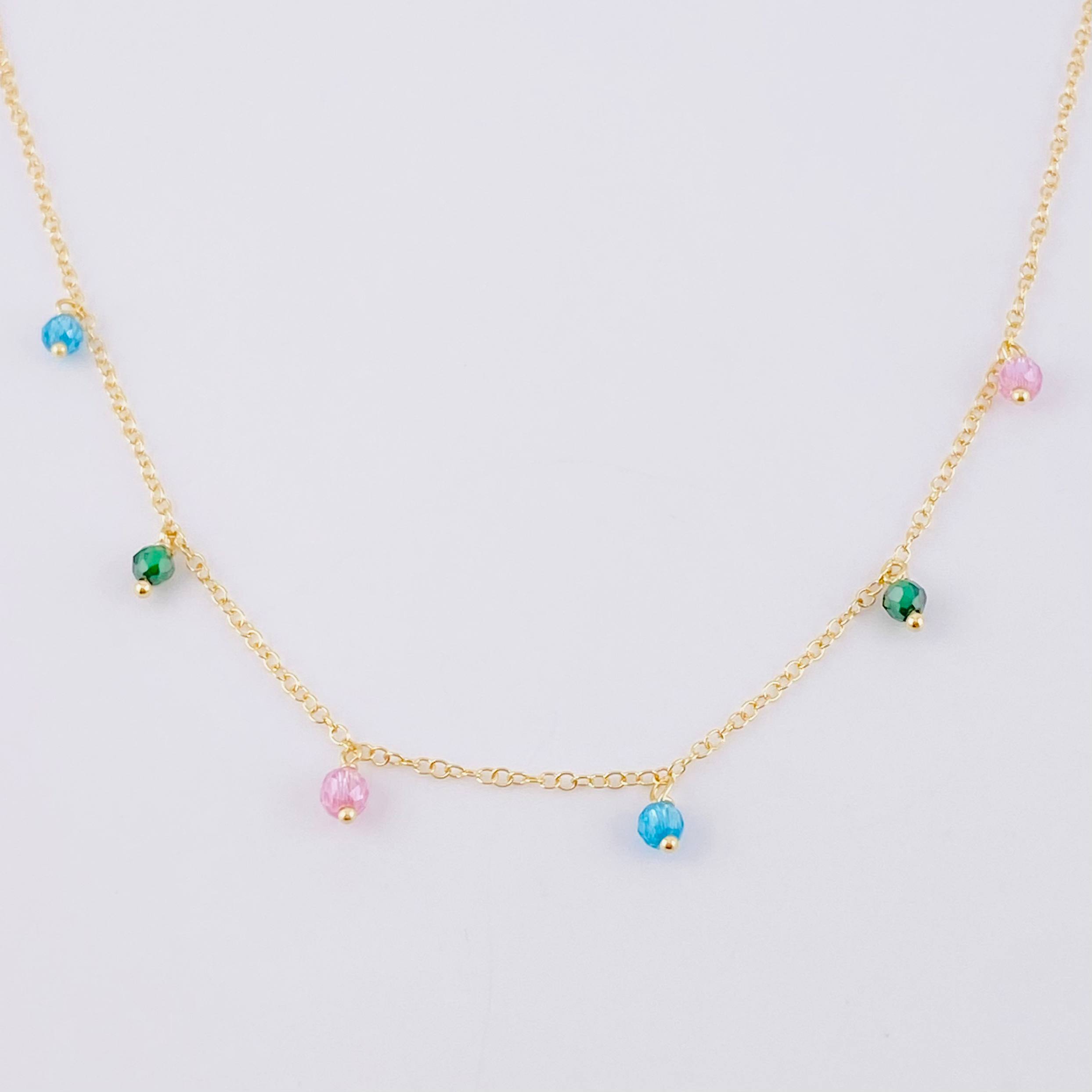 Cadena Aro Seguido Chispas Arcoiris 2.1g / 18 in / 1.3mm Oro Amarillo 18K