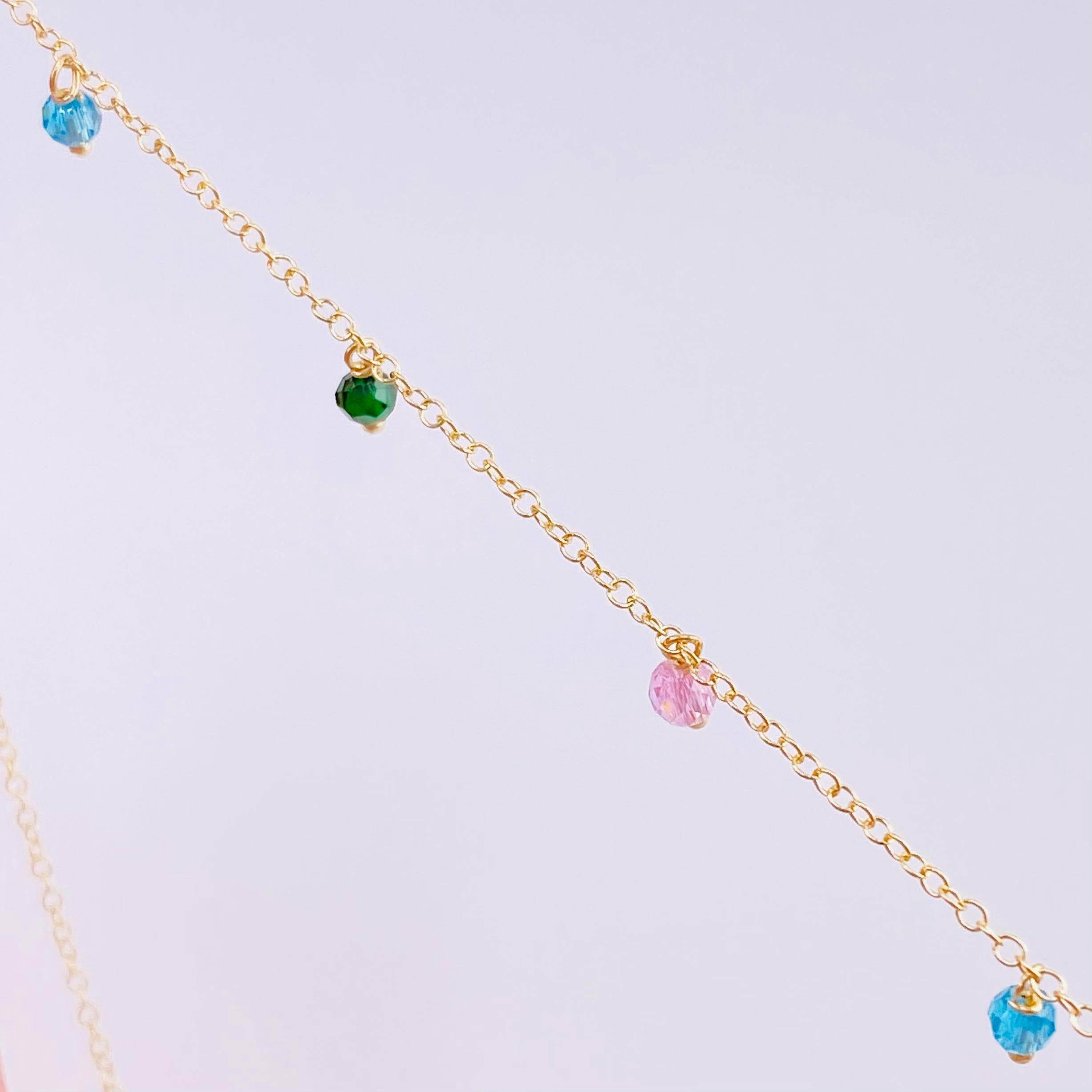 Cadena Aro Seguido Chispas Arcoiris 2.1g / 18 in / 1.3mm Oro Amarillo 18K
