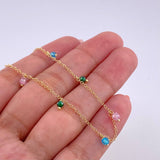 Cadena Aro Seguido Chispas Arcoiris 2.1g / 18 in / 1.3mm Oro Amarillo 18K