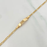 Pulso Placa Figaro 1.55gr / 6 1/4 in / 1.7mm Oro Amarillo +1 18K &