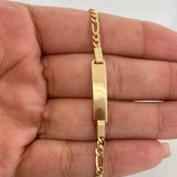 Pulso Placa Figaro 1.55gr / 6 1/4 in / 1.7mm Oro Amarillo +1 18K &