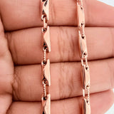 Pulso Rustico Rombo 4.85gr / 8 1/4 in / 1.6mm Oro Rosa 18K %