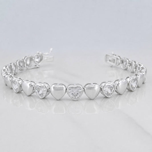 Pulso Corazones 16.4g / 7 1/4 in / 7.4mm Plata 925