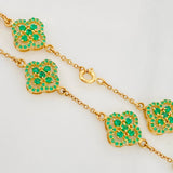 Pulso Aro Seguido Trebol 10.1 g / 7 1/2 in / 0.4 mm Oro Amarillo 18K