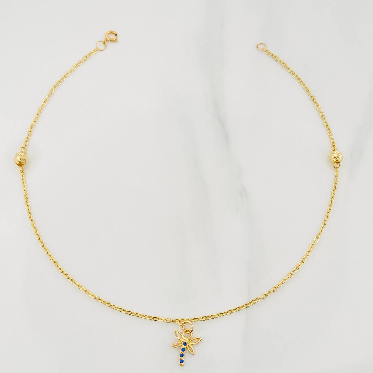 Classic Link Anklet Libelula 1.6 g / 9 3/4 in / 0.4 mm Yellow Gold 18K
