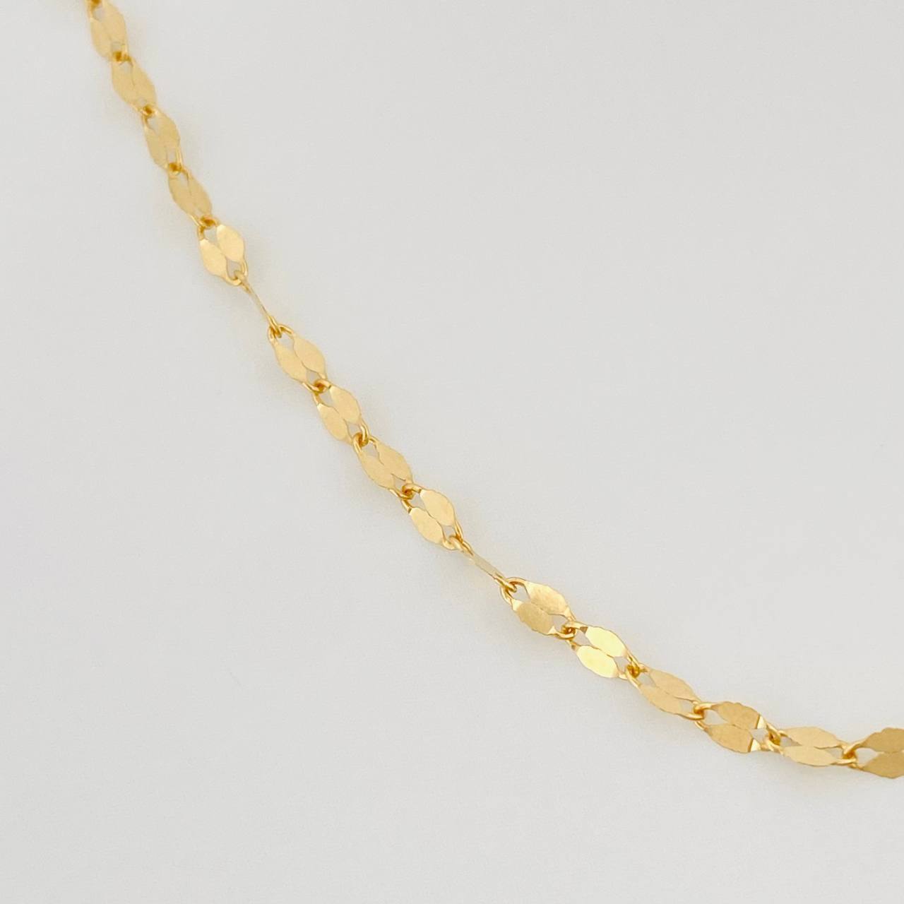 Cadena Flor Espejo 1.15g / 50cm / 2mm Oro Amarillo 18K