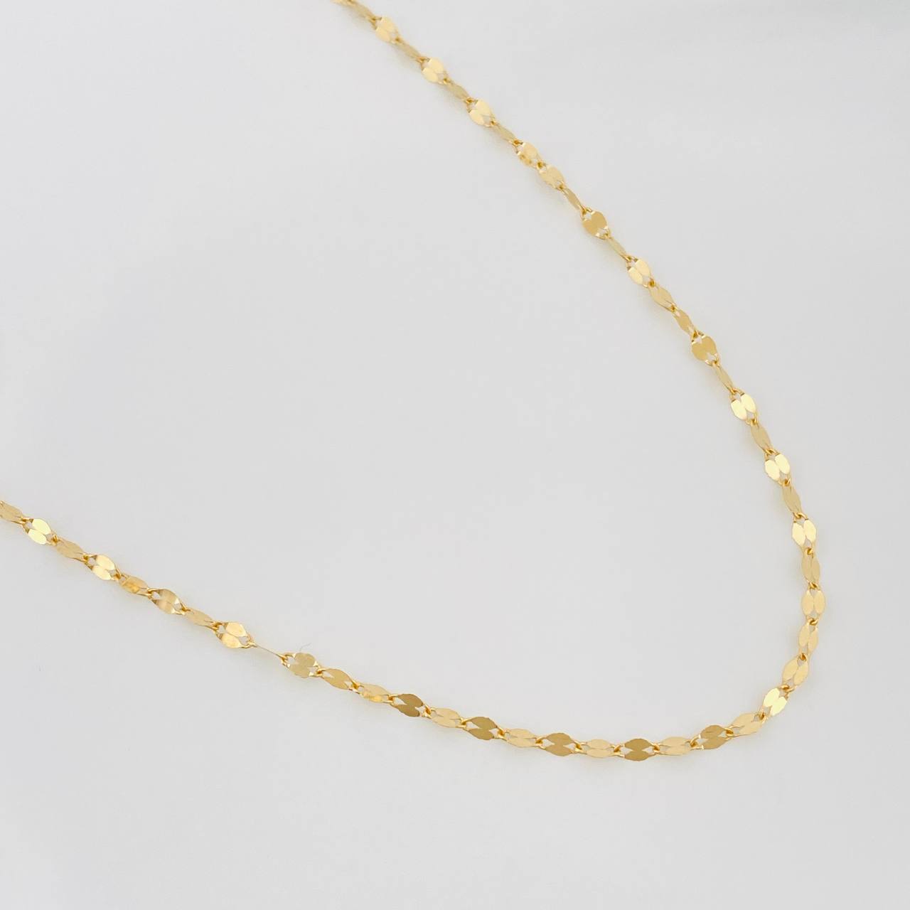 Cadena Flor Espejo 1.15g / 50cm / 2mm Oro Amarillo 18K