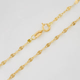 Cadena Flor Espejo 1.15g / 50cm / 2mm Oro Amarillo 18K
